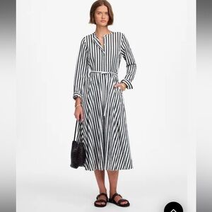 Madewell Tie-Waist Midi Shirtdress in Stripe